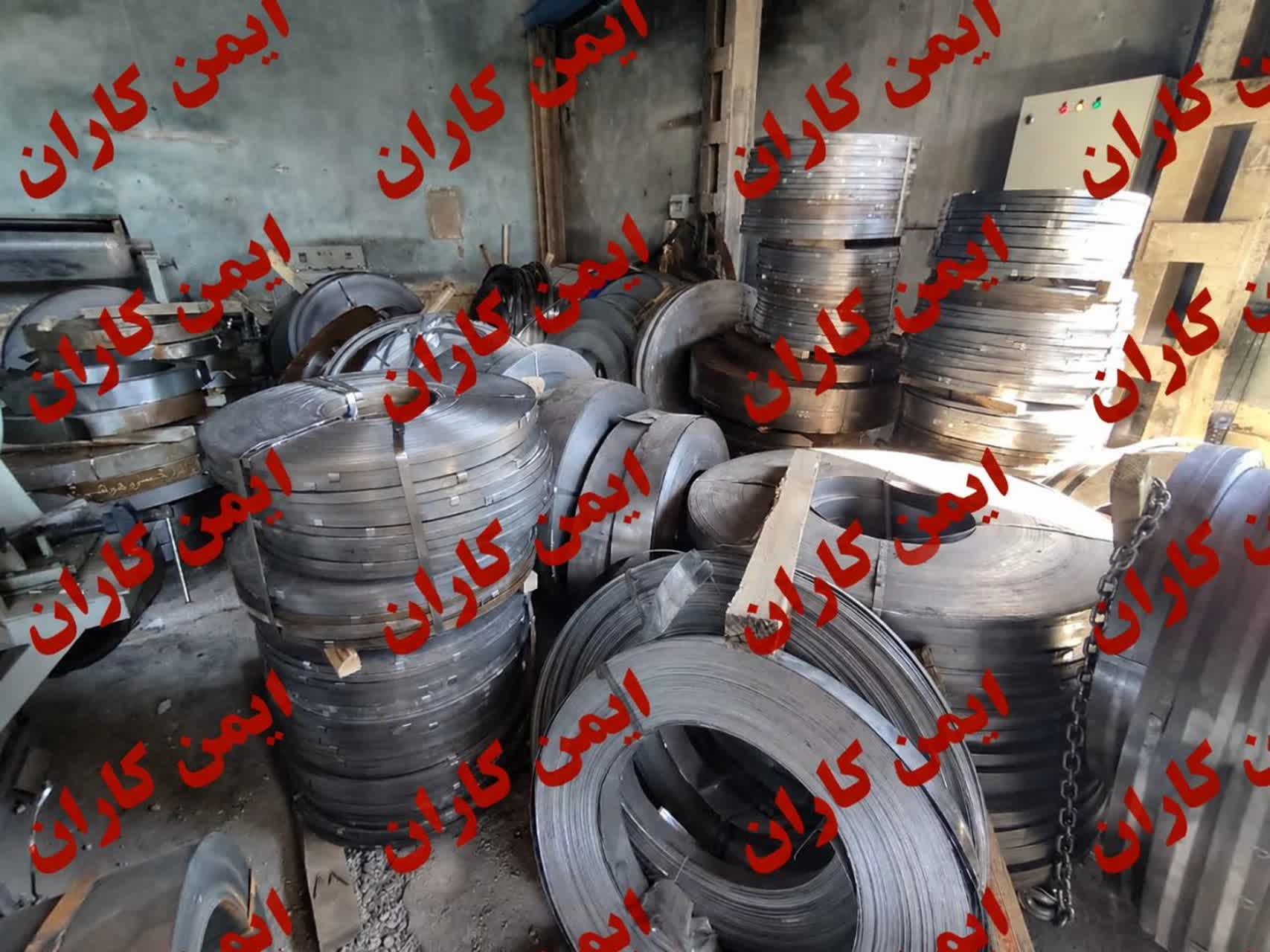 تسمه گالوانیزه بسته بندی باضخامت های متنوع-رول ها از 1 کیلویی تا 80 کیلویی-تولیدی