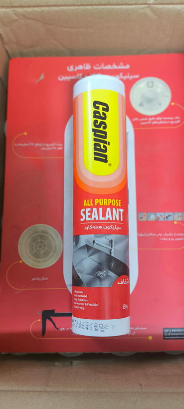 چسب سیلیکونی همه کاره شفاف کاسپین